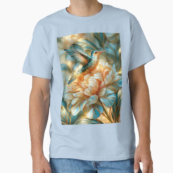 Hummingbird and Flowers Botanical Art