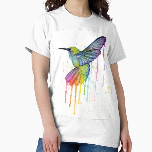 Hummingbird Watercolor Rainbow