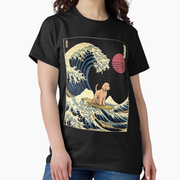 Goldendoodle Kanagawa Japanese Surfing Wave
